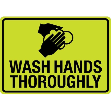 Lyle Wash Hands After Use , 10 in x 7 in, HiVis Reflective Aluminum, LCUV-0098ST-RA_10x7 LCUV-0103ST-RA_10x7